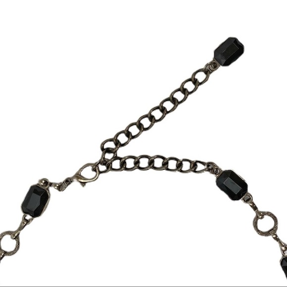 49. Costume Jewelry Black Rhinestones Necklace - Picture 3 of 4